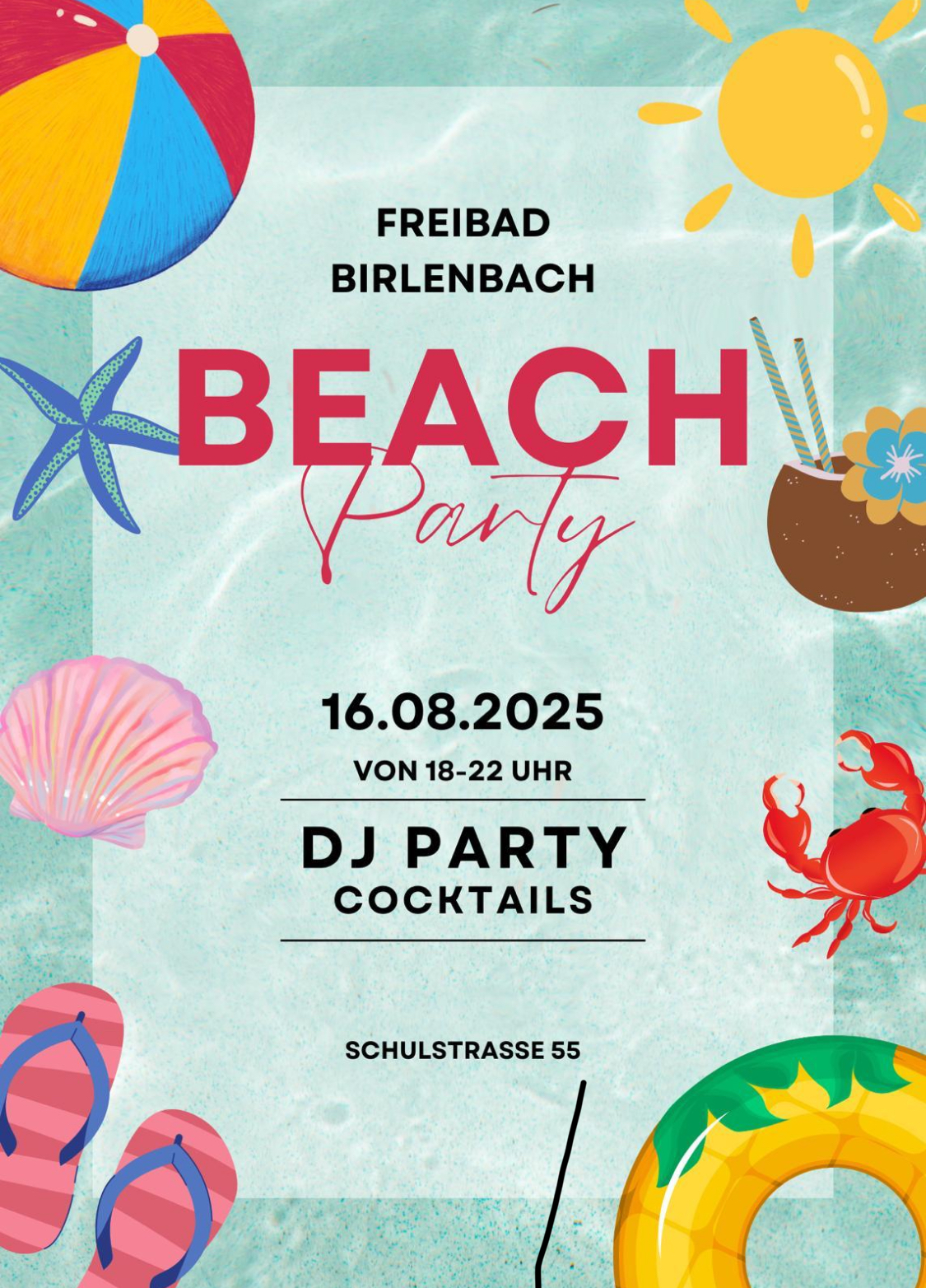 Du betrachtest gerade Beach-Party 16.8.2025